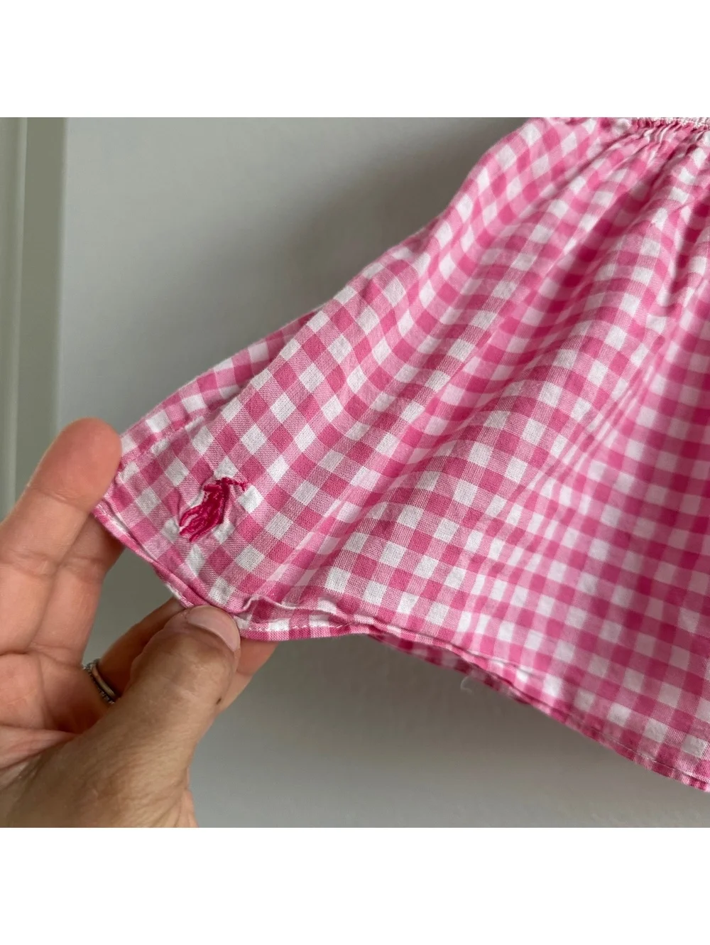 Ralph Lauren Baby Pink checkered Top 6M